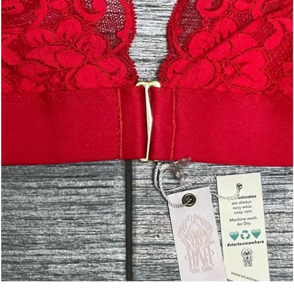 NWT We Are HAH X Free People Groupie Bralette XS & S Small Siren Red Halter Bra - Picture 3 of 11